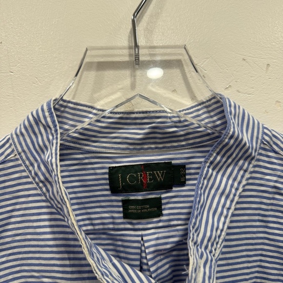 J. Crew Women’s Stripe Mandarin Collar Shirt Button Down Blue White - Picture 3 of 5